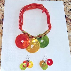 Beaded fun Necklace with matching earrings
